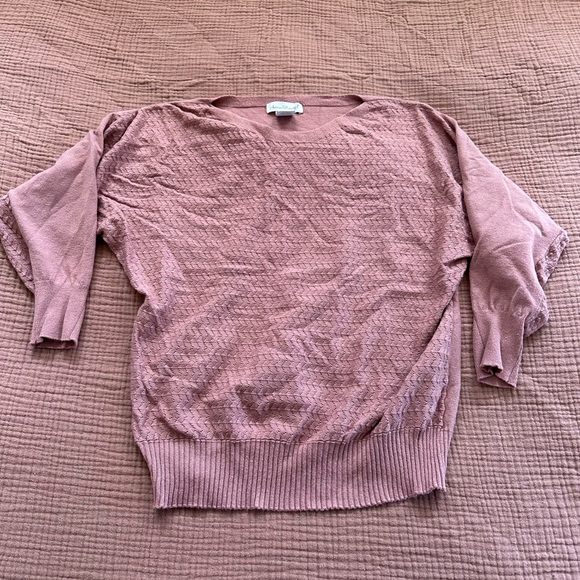 Mauve Derek Heart 3/4 Sleeve Sweater - Picture 1 of 3